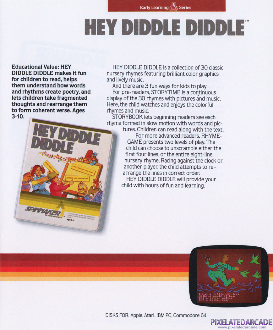 Hey Diddle Diddle Advertisement: Spinnaker product catalog