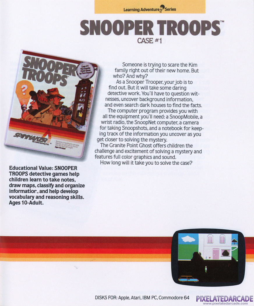 Snooper Troops: Case #1: The Granite Point Ghost Advertisement: Spinnaker product catalog Snooper Troops: Case #1: The Granite Point Ghost Advertisement: Spinnaker product catalog