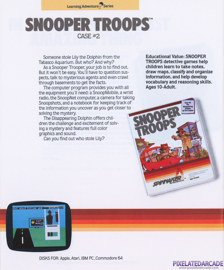 Snooper Troops: Case #2 - The Disappearing Dolphin Advertisement: Spinnaker product catalog