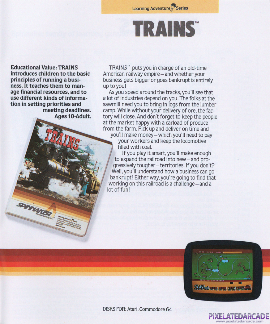 Trains Advertisement: Spinnaker product catalog