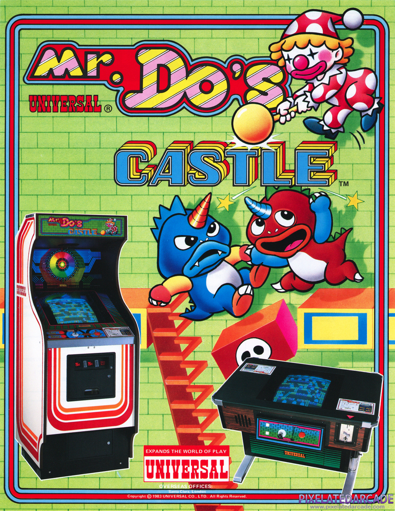 Mr. Do!'s Castle Advertisement: Mr. Do!'s Castle arcade flyer - Front