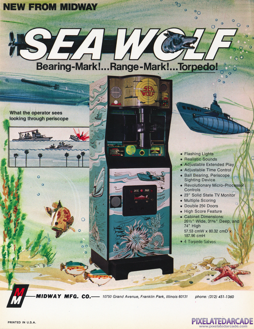 Sea Wolf Advertisement: Sea Wolf arcade flyer