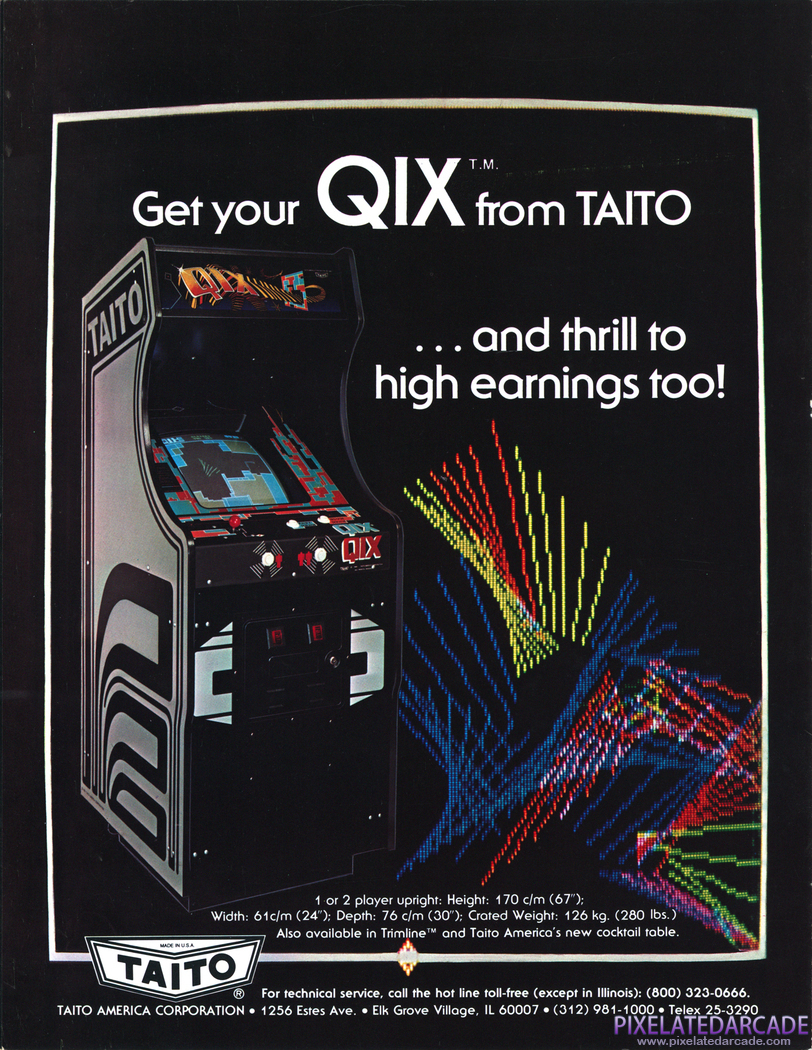 Qix Advertisement: Qix arcade flyer - Back