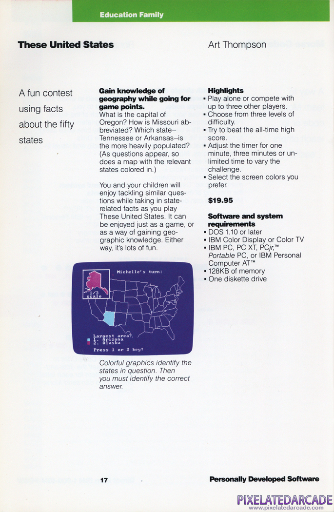 These United States Advertisement: IBM Personally Developed Software Catalog Volume 1, Number 1