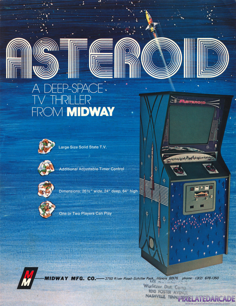 Space Race Advertisement: Asteroid arcade flyer