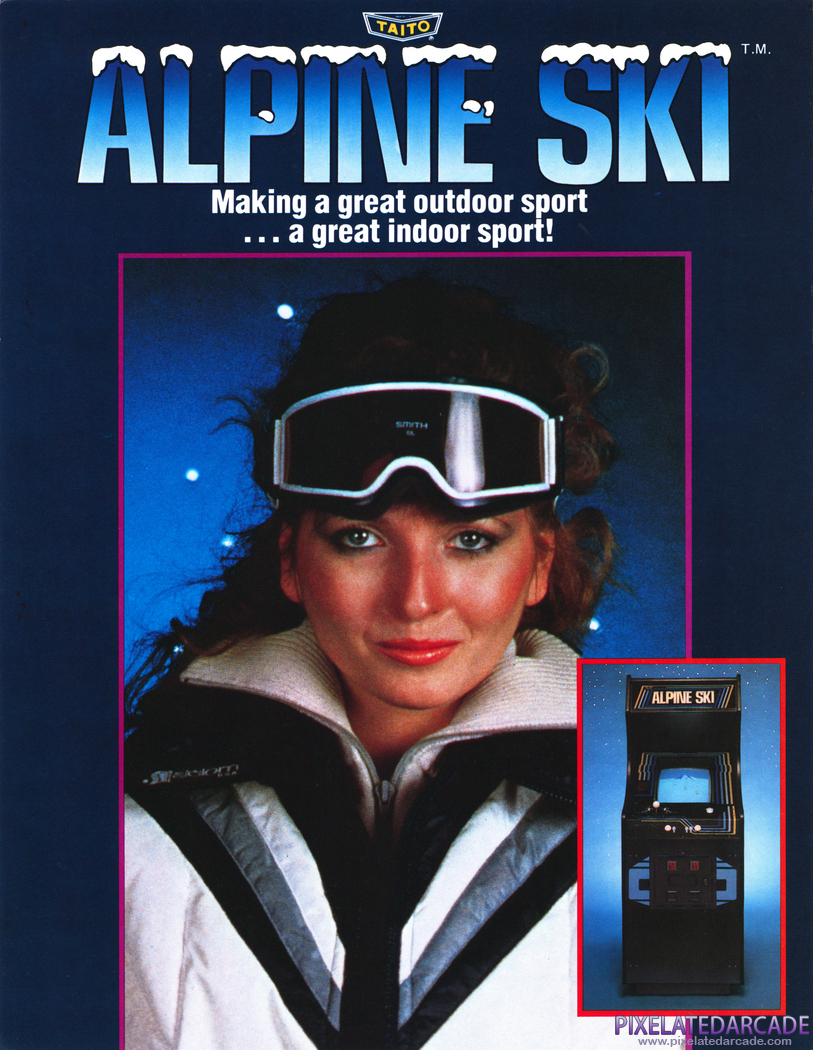 Alpine Ski Advertisement: Alpine Ski arcade flyer - Front