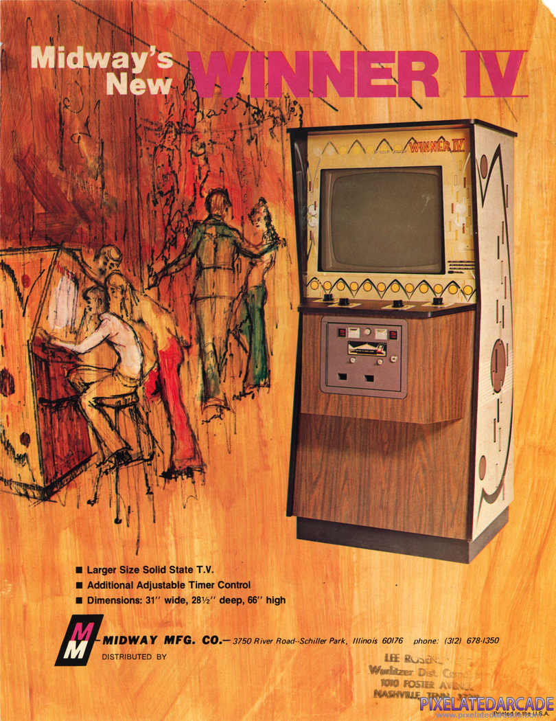 Winner IV Advertisement: Winner IV arcade flyer
