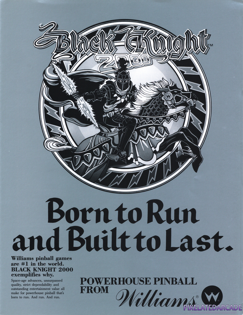 Black Knight 2000 Advertisement: Black Knight 2000 flyer (Black & White version) - Page 1