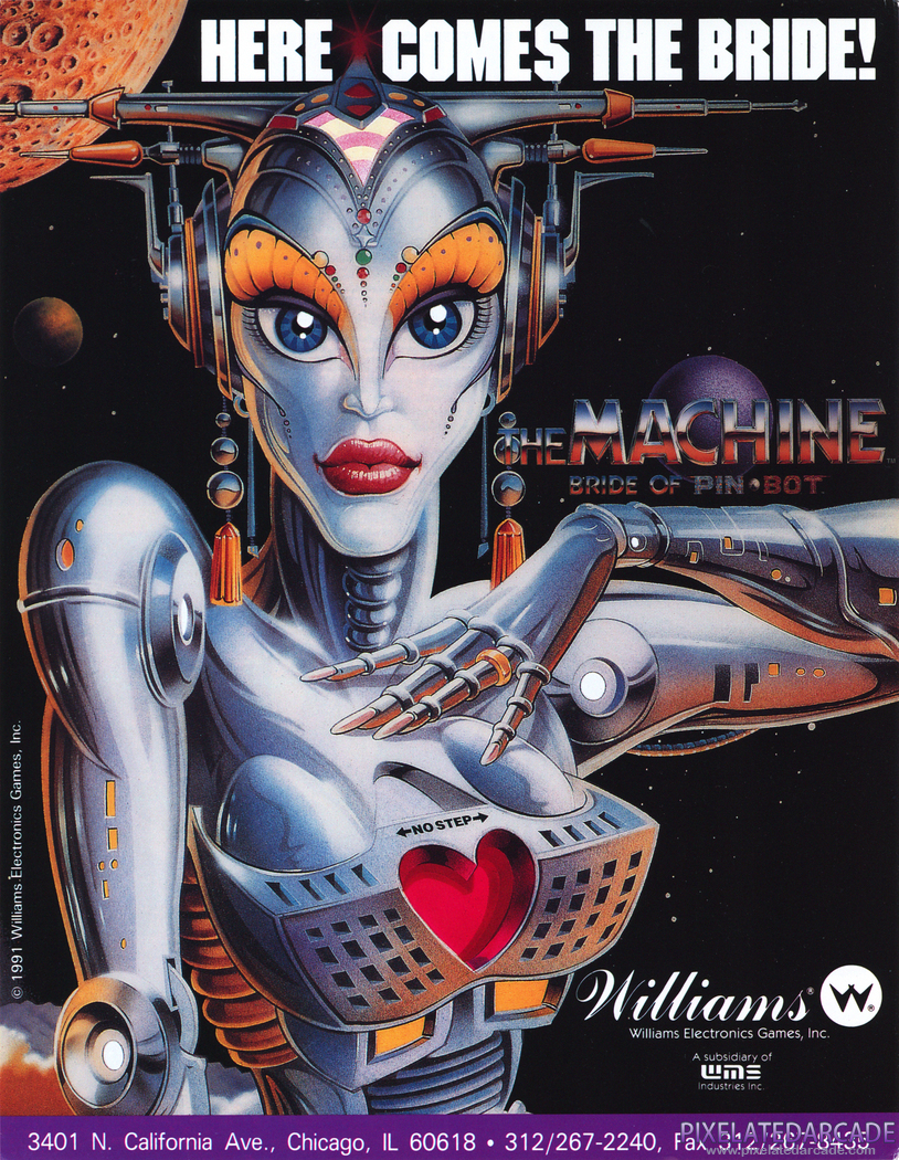 The Machine: Bride of PIN•BOT Advertisement: Bride of Pin-Bot flyer - Front