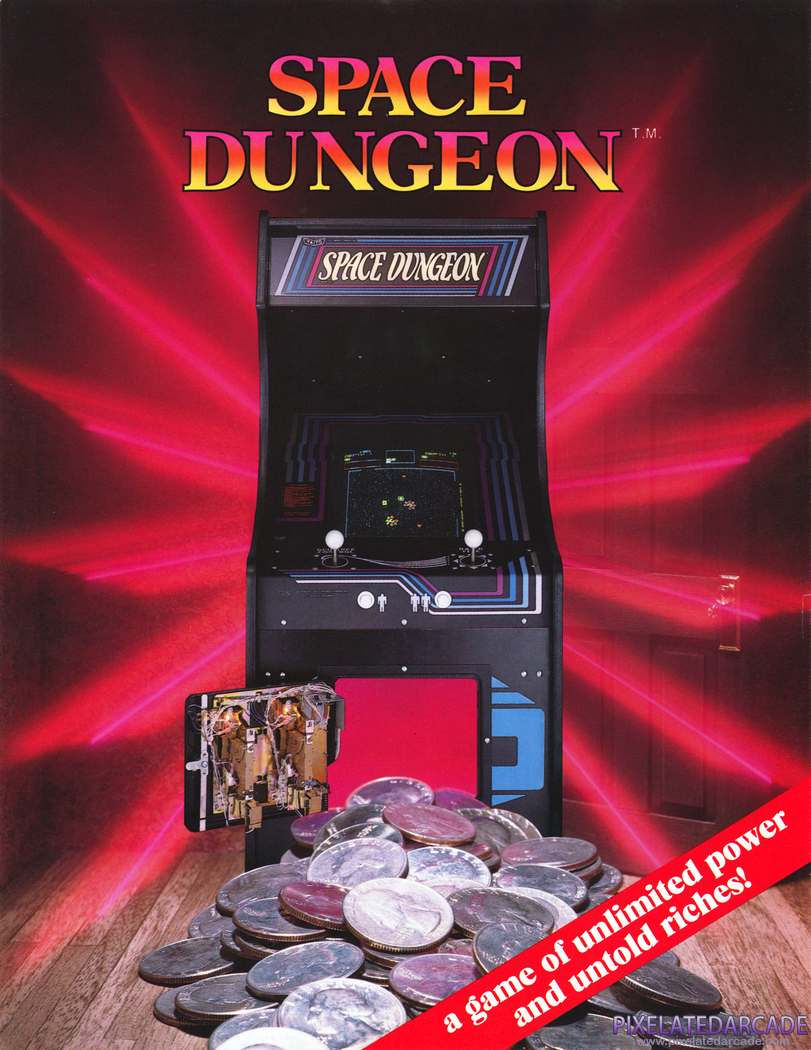 Space Dungeon Advertisement: Space Dungeon arcade flyer - Front