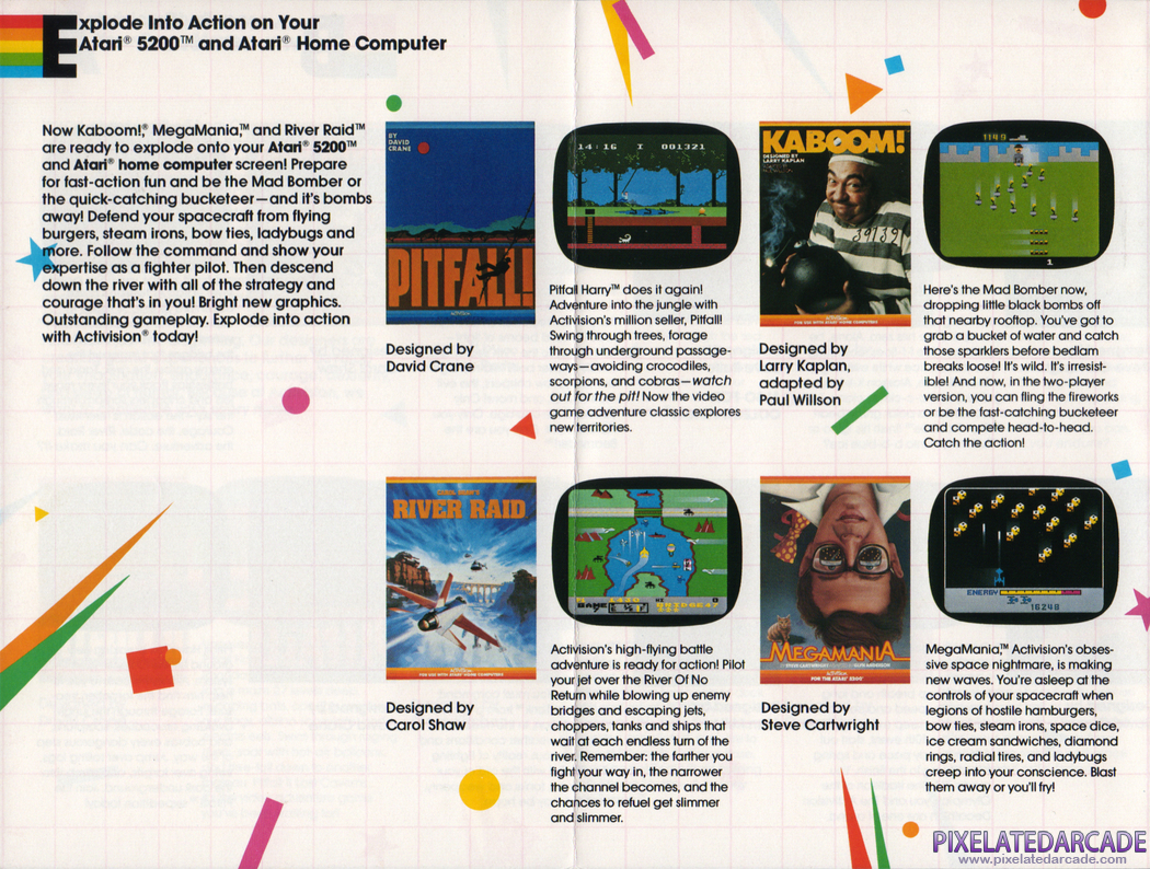 River Raid Advertisement: Atari 5200 games in the Activision product catalog