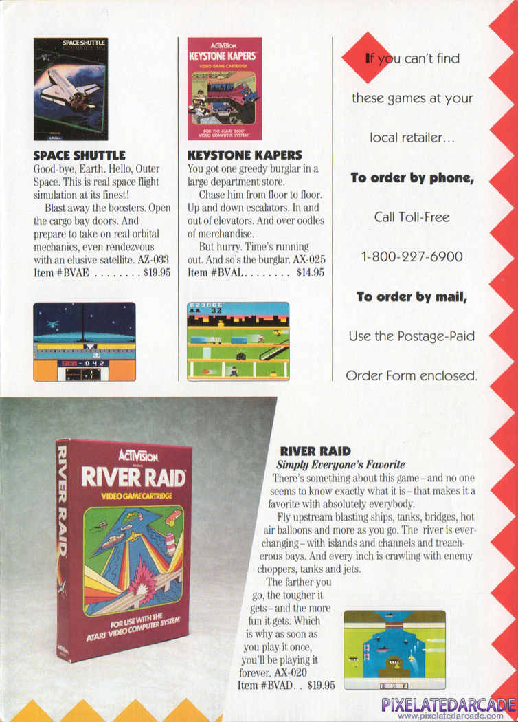 River Raid Advertisement: Mediagenic product catalog