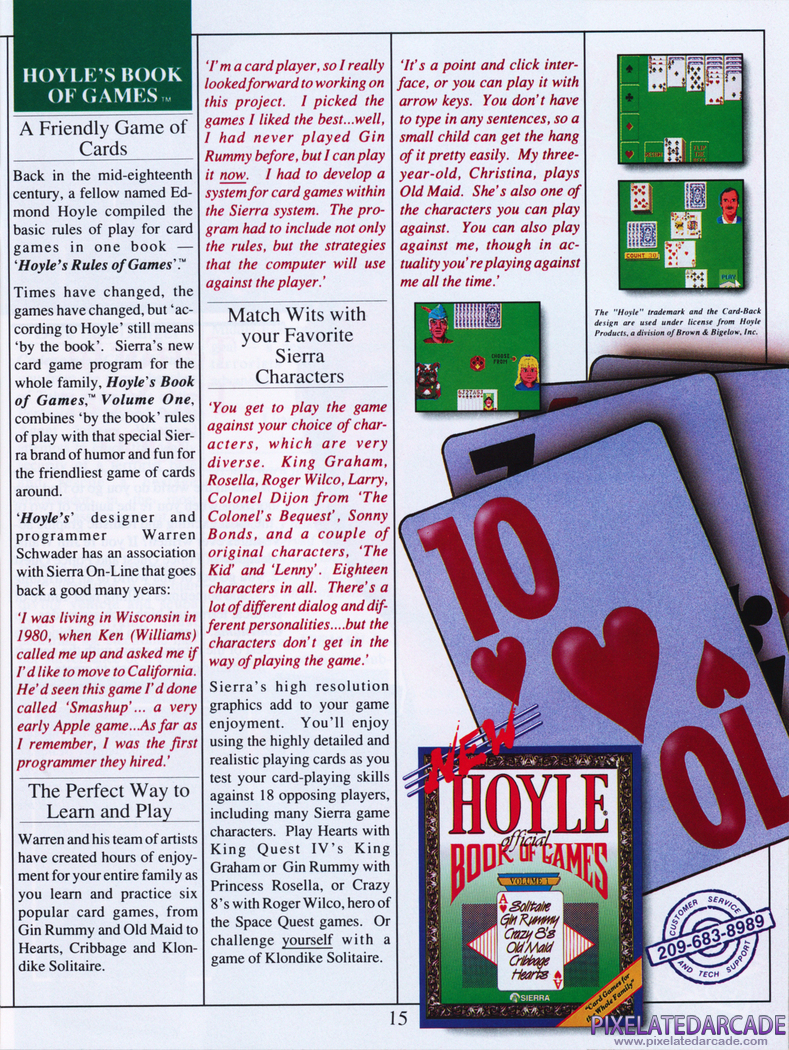 Hoyle: Official Book of Games - Volume 1 Advertisement: Sierra Tenth Anniversary product catalog Hoyle: Official Book of Games - Volume 1 Advertisement: Sierra Tenth Anniversary product catalog