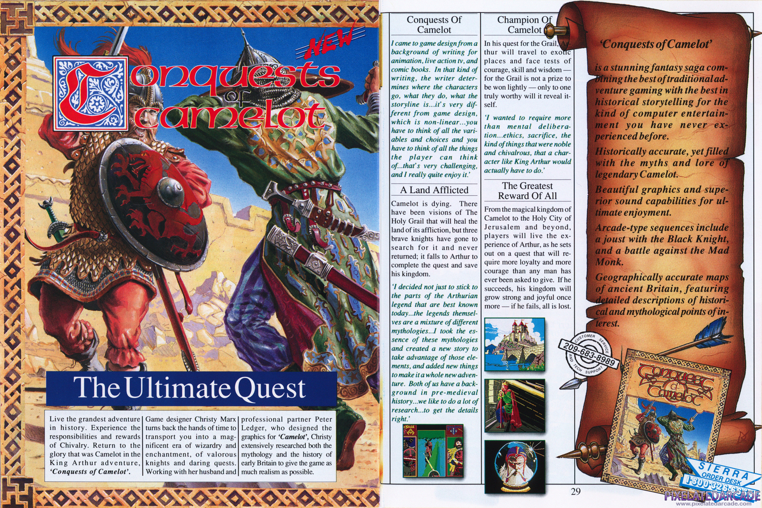 Conquests of Camelot: The Search for the Grail Advertisement: Sierra Tenth Anniversary product catalog Conquests of Camelot: The Search for the Grail Advertisement: Sierra Tenth Anniversary product catalog