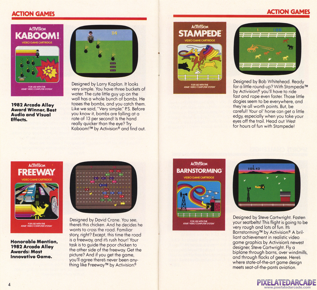 Kaboom! Advertisement: Activision Summer 1982 product catalog