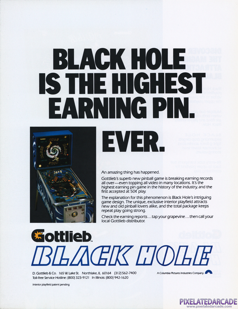 Black Hole Advertisement: Black Hole flyer - Front