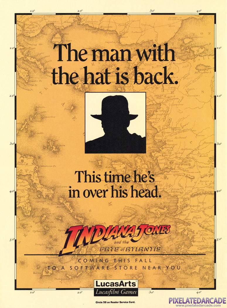 Indiana Jones and the Fate of Atlantis Advertisement: October 1991 magazine ad