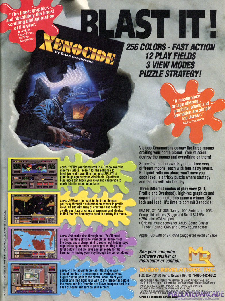 Xenocide Advertisement: October 1991 magazine ad
