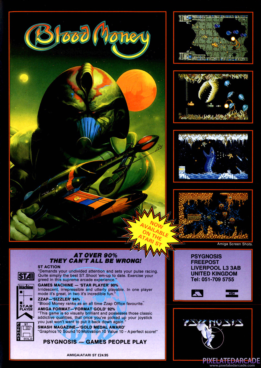 Blood Money Advertisement: November 1989 magazine ad