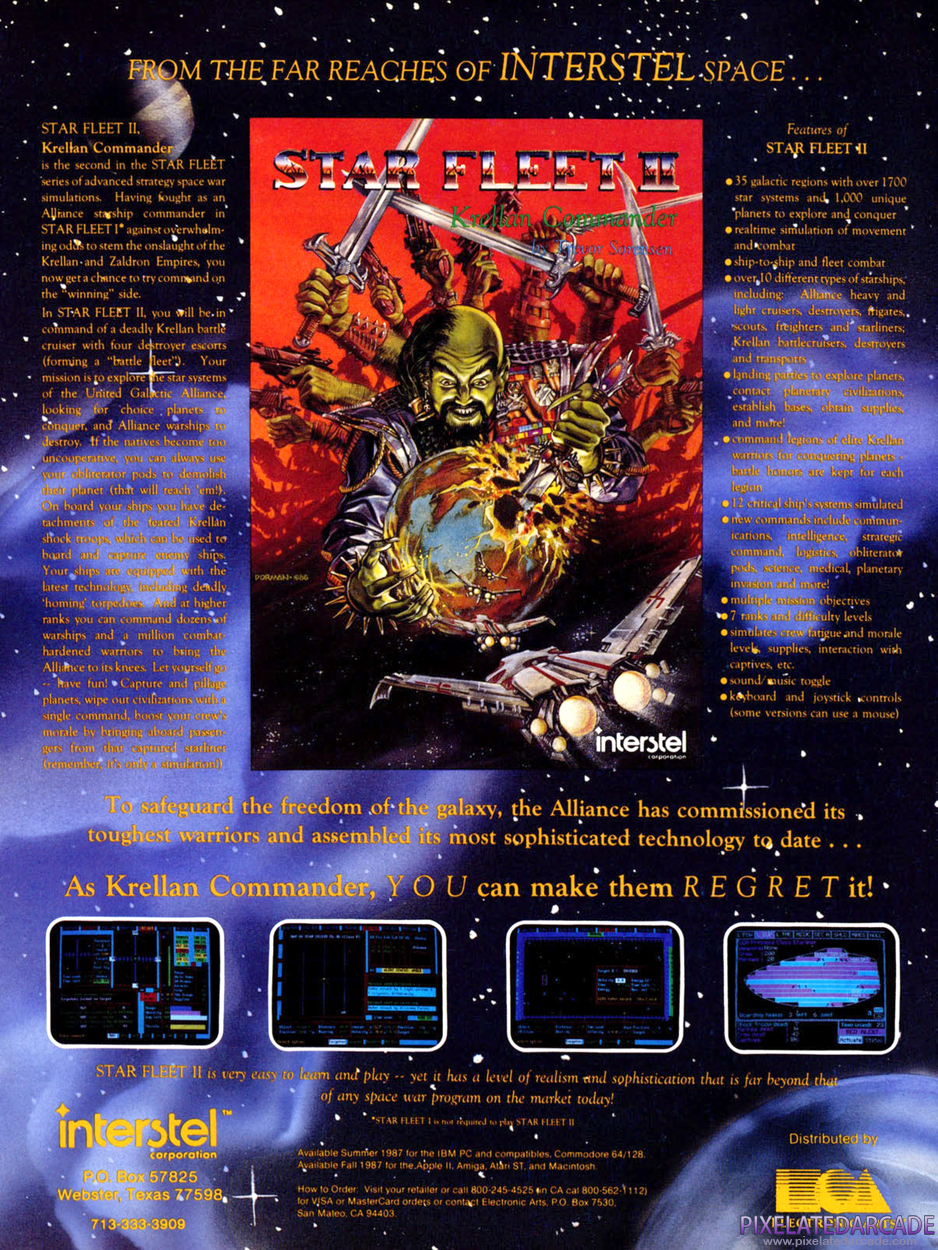 Star Fleet II: Krellan Commander Advertisement: June - July 1987 magazine ad