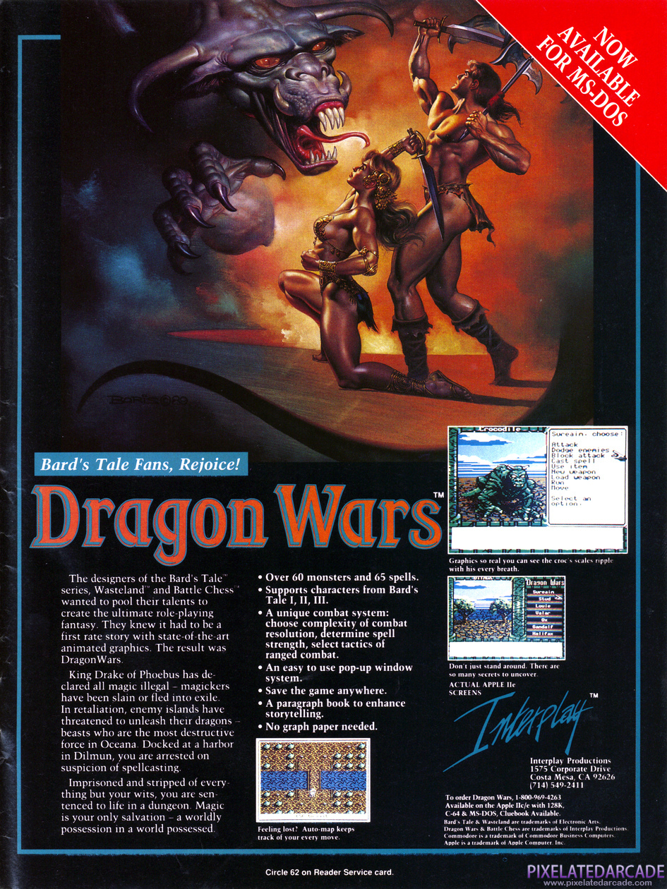 Dragon Wars Advertisement: April 1990 magazine ad