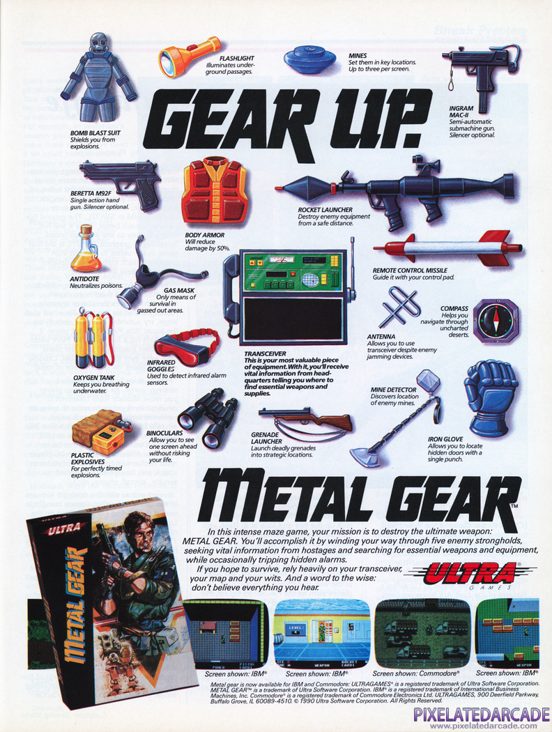 Metal Gear Advertisement: December 1990 magazine ad