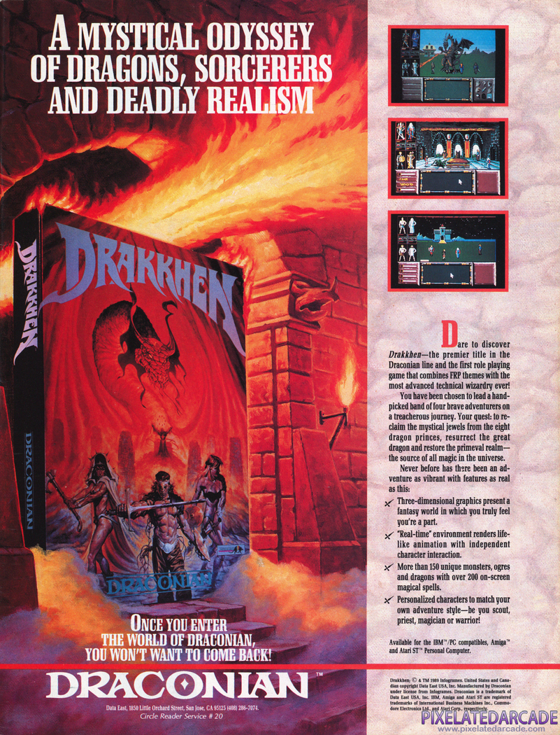 Drakkhen Advertisement: December 1990 magazine ad