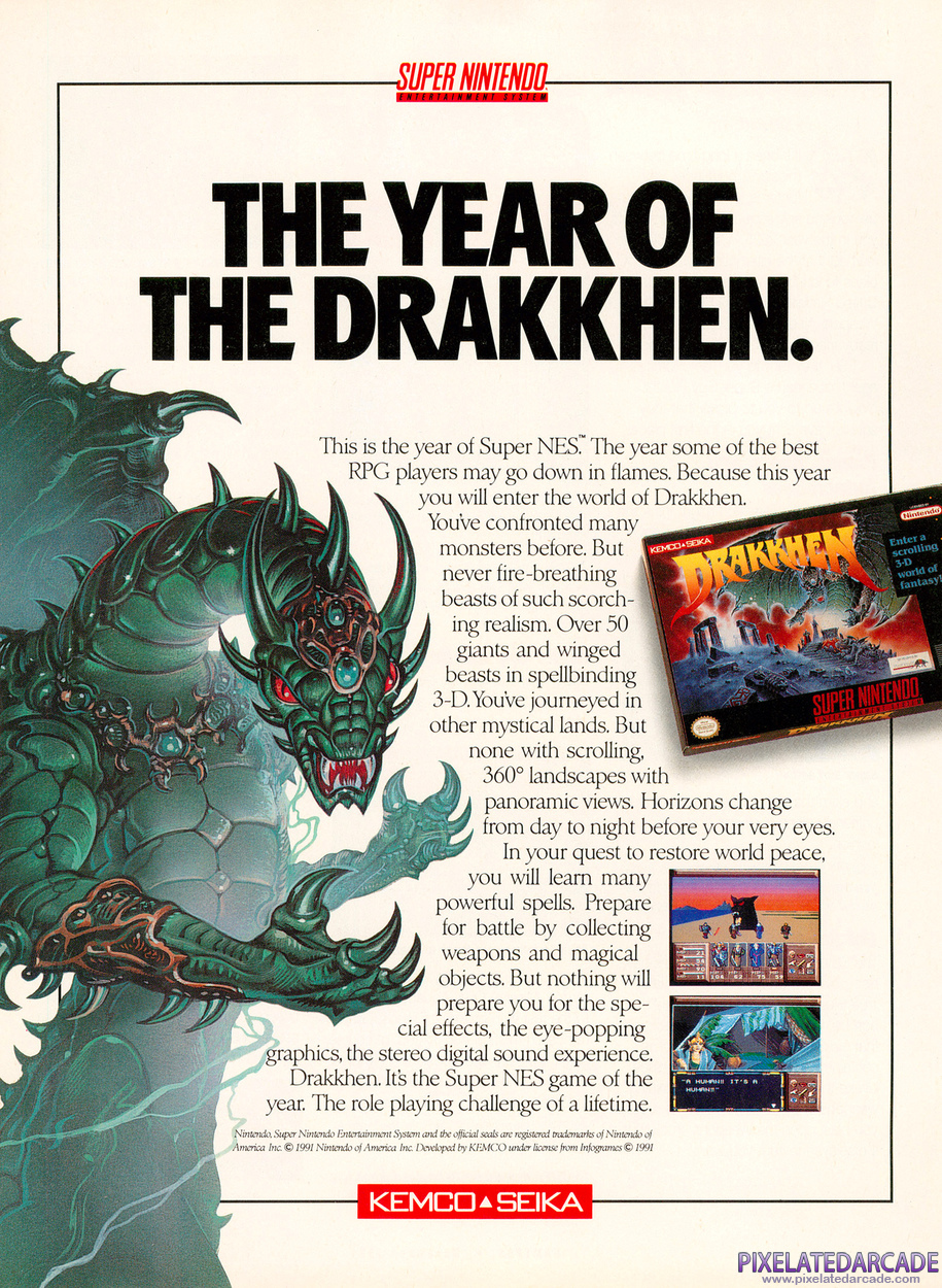 Drakkhen Advertisement: November 1991 magazine ad