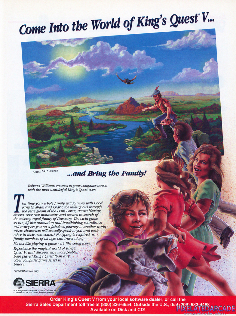 King's Quest V: Absence Makes the Heart Go Yonder! Advertisement: December 1990 magazine ad King's Quest V: Absence Makes the Heart Go Yonder! Advertisement: December 1990 magazine ad