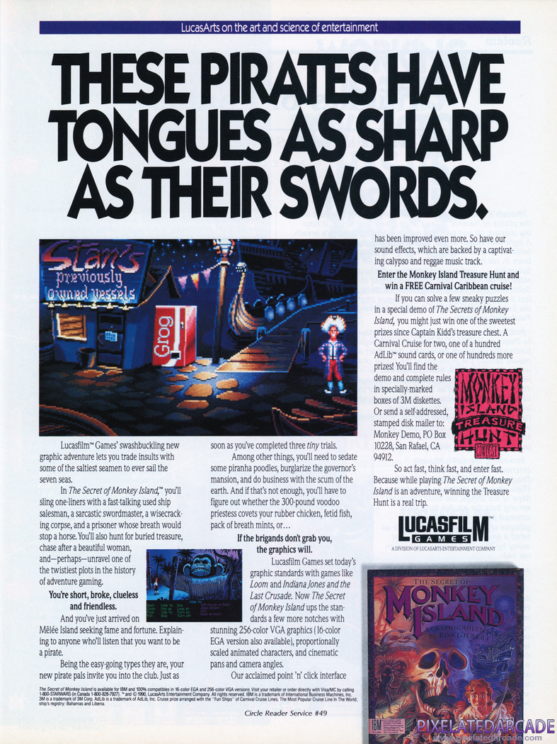 The Secret of Monkey Island Advertisement: December 1990 magazine ad