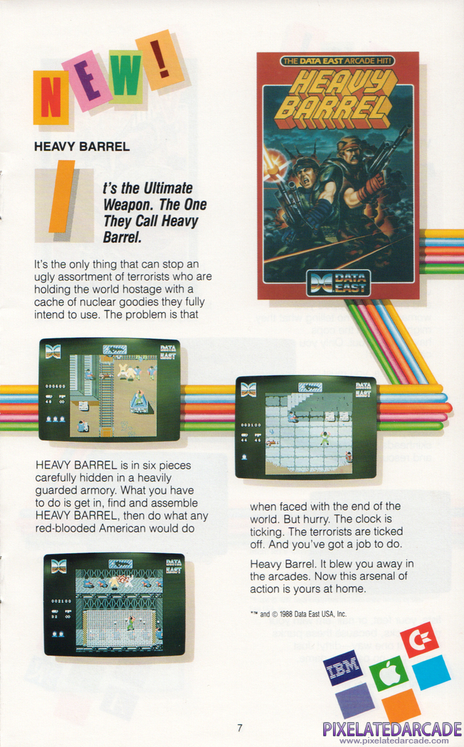 Heavy Barrel Advertisement: Data East 1989 product catalog