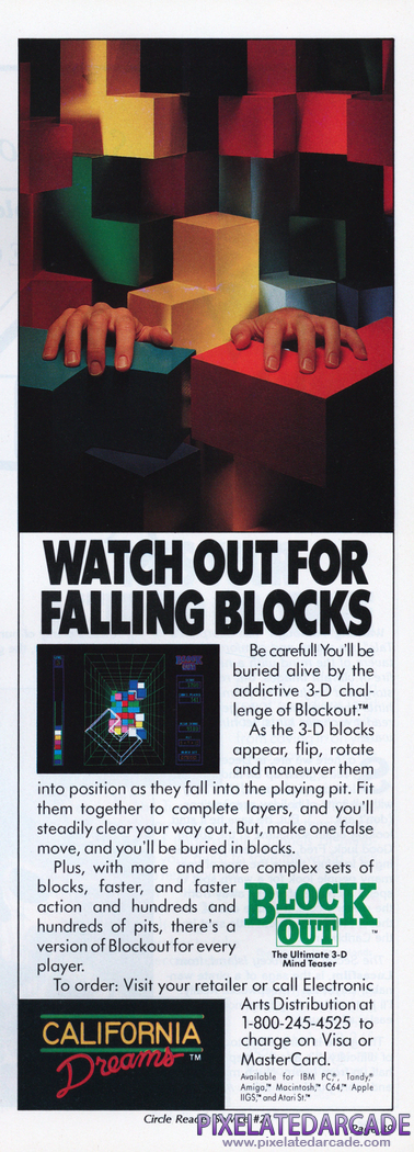 Blockout Advertisement: December 1990 magazine ad