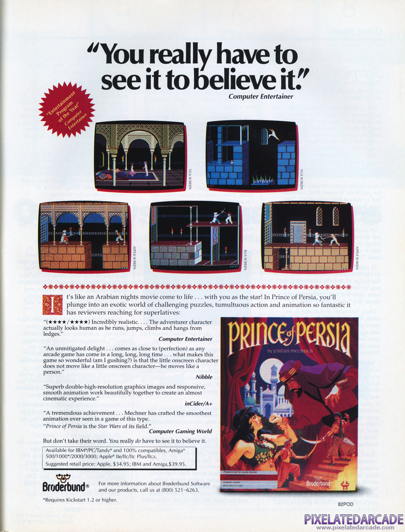 Prince of Persia Advertisement: December 1990 magazine ad