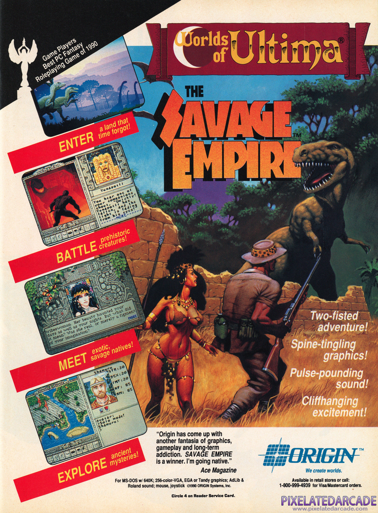 Worlds of Ultima: The Savage Empire Advertisement: April 1991 magazine ad