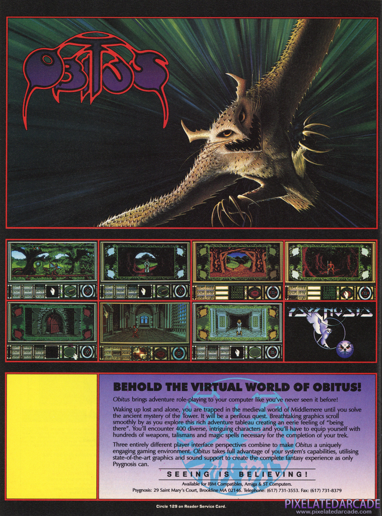 Obitus Advertisement: December 1991 magazine ad