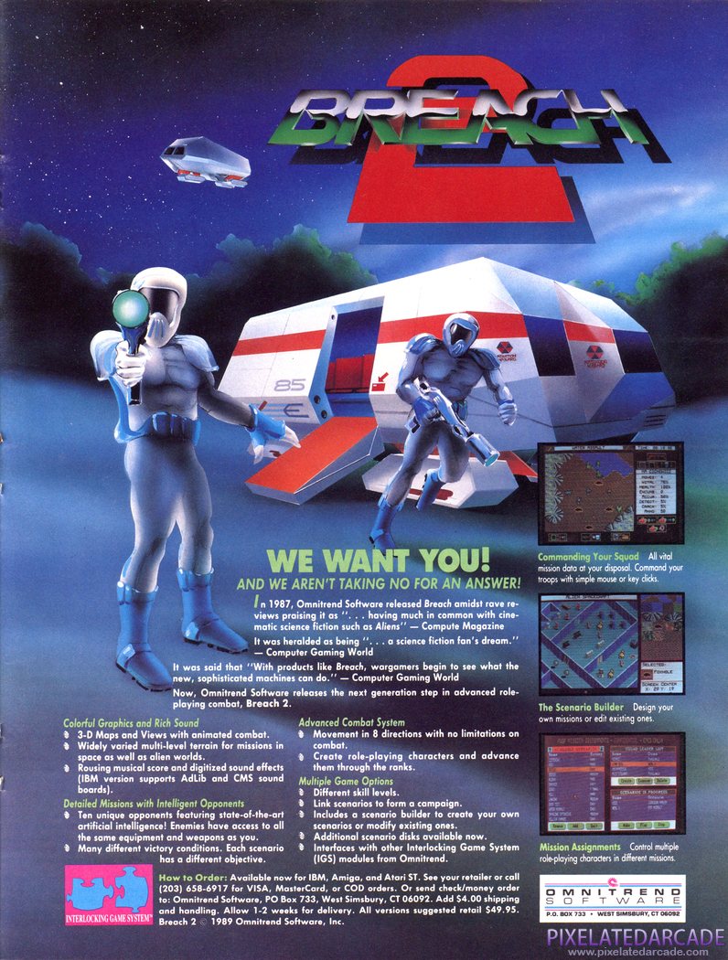 Breach 2 Advertisement: January 1990 magazine ad