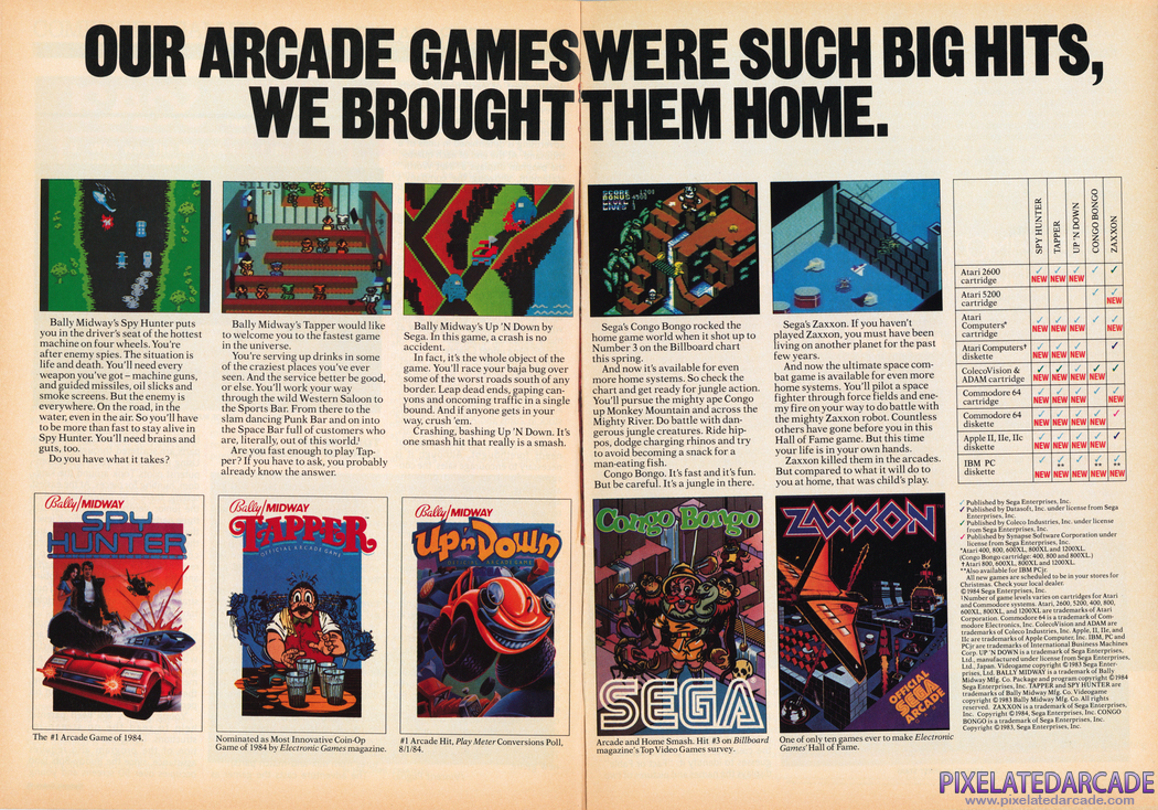 Spy Hunter Advertisement: December 1984 magazine ad