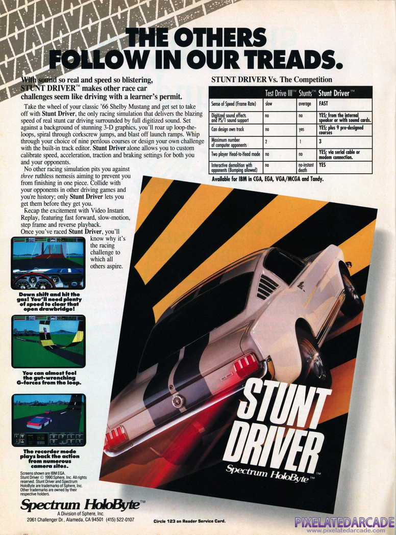 Stunt Driver Advertisement: April 1991 magazine ad