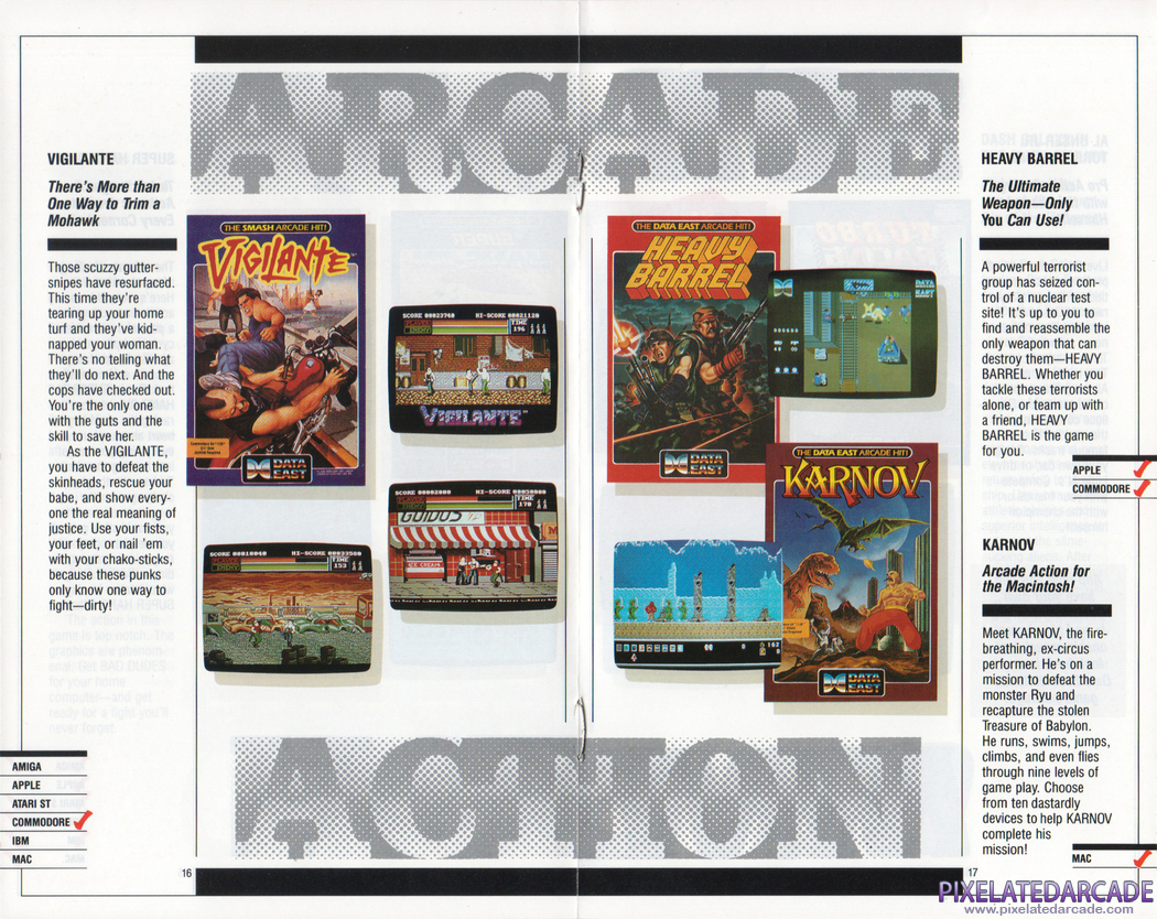 Karnov Advertisement: Data East 1990 product catalog