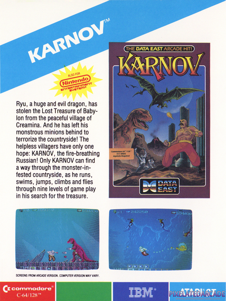 Karnov Advertisement: Data East product catalog