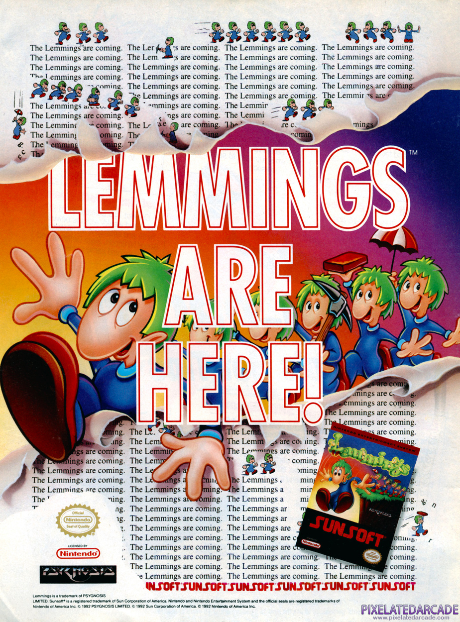 Lemmings Advertisement: July 1992 magazine ad