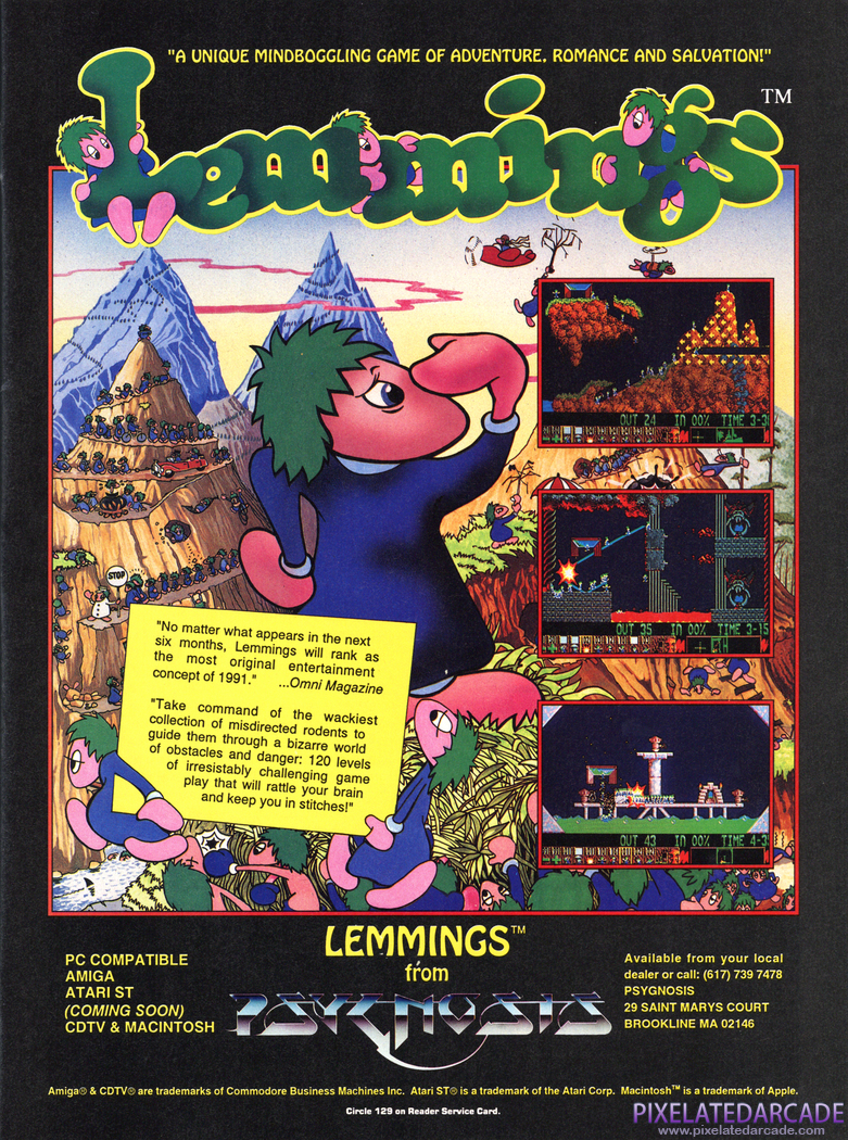 Lemmings Advertisement: October 1991 magazine ad