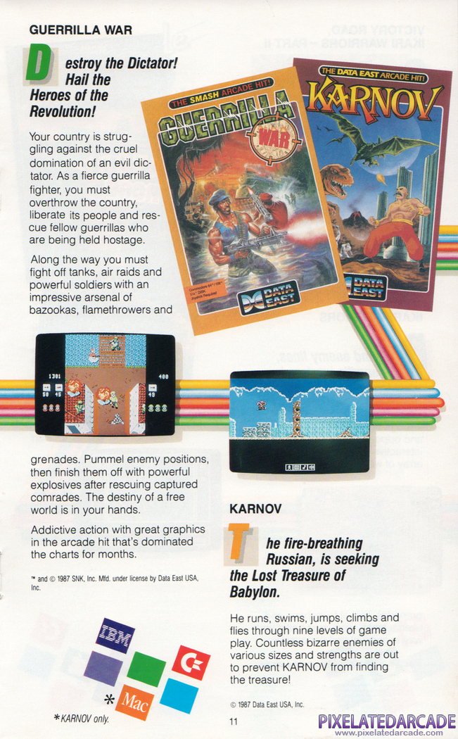 Guerrilla War Advertisement: Guerrilla War in the Data East 1989 product catalog