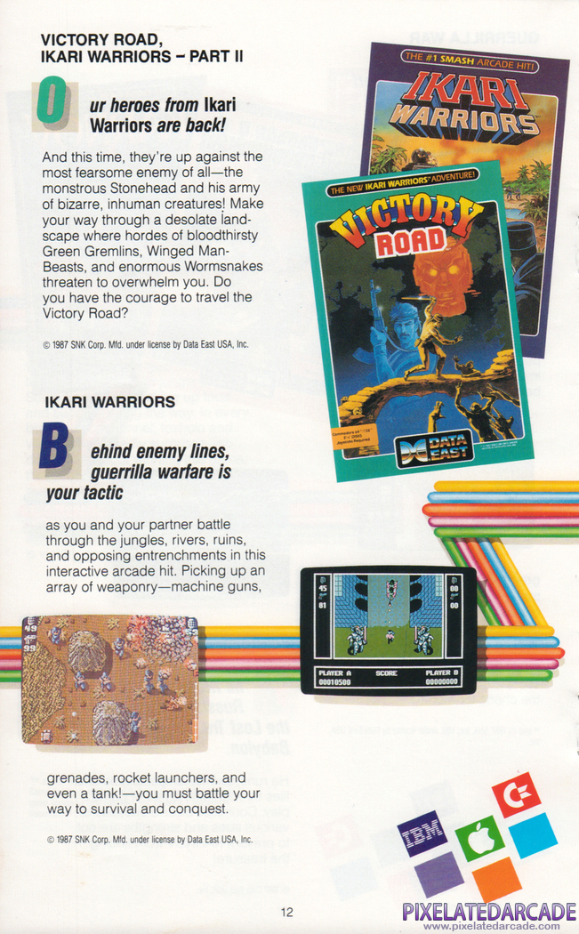Ikari Warriors Advertisement: Ikari Warriors in the Data East 1989 product catalog