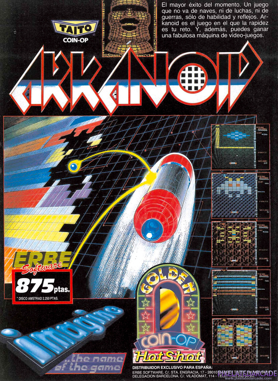 Arkanoid Advertisement: April 1987 magazine ad (Spanish)
