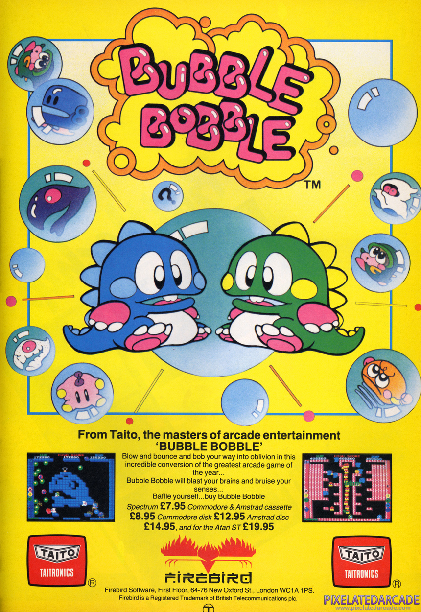Bubble Bobble Advertisement: September 1987 magazine ad