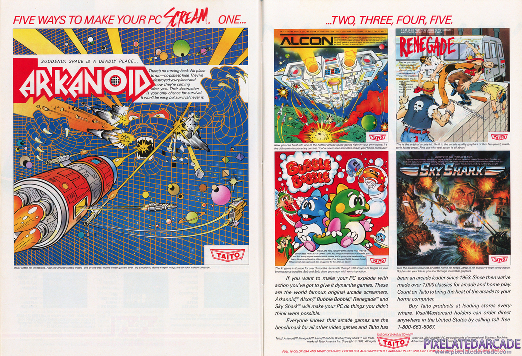 A.L.C.O.N. Advertisement: Taito April 1989 magazine ad