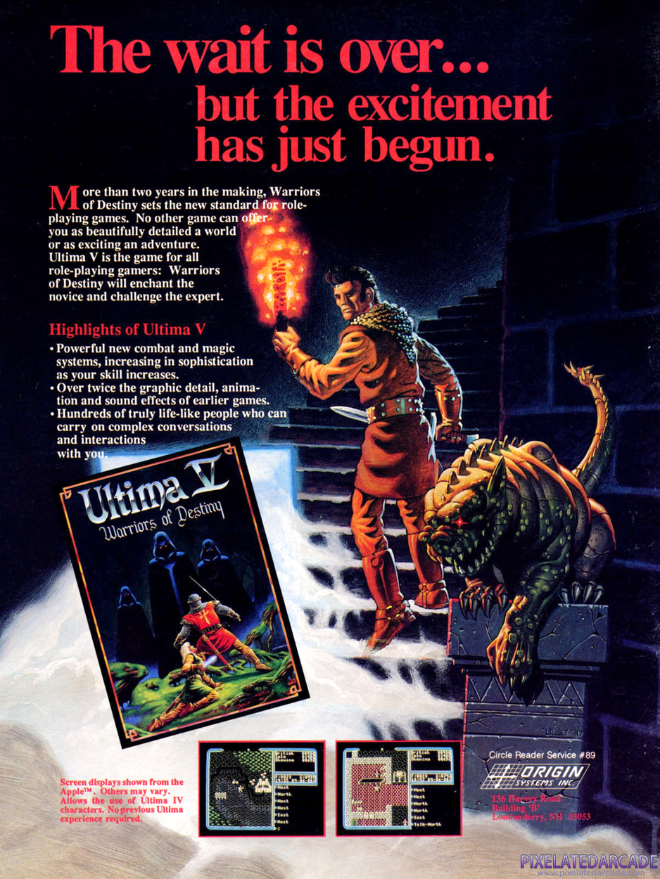 Ultima V: Warriors of Destiny Advertisement: December 1987 magazine ad
