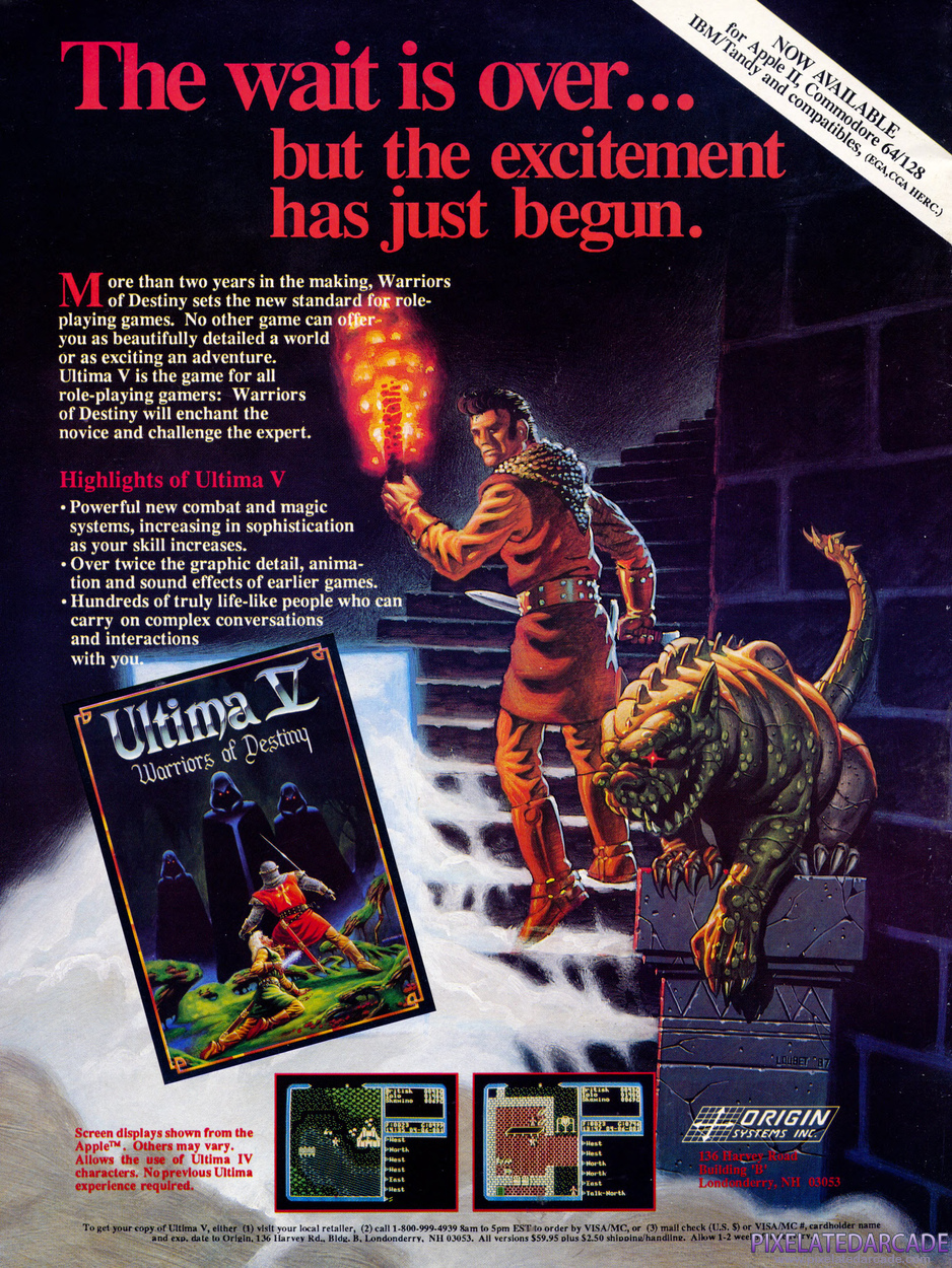 Ultima V: Warriors of Destiny Advertisement: September 1988 magazine ad
