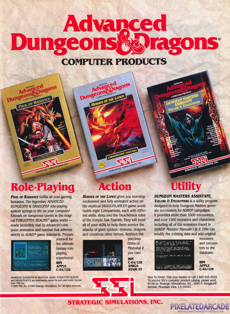 Heroes of the Lance Advertisement: April 1989 magazine ad